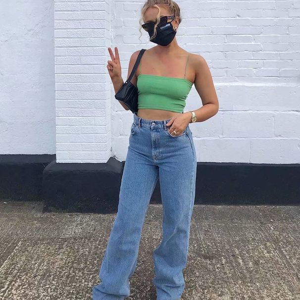 Dámské oblečení Street style džíny s vysokým pasem jaro a podzim nové ležérní široké kalhoty s raw edge mopping kalhoty pro ženy_voghion.com