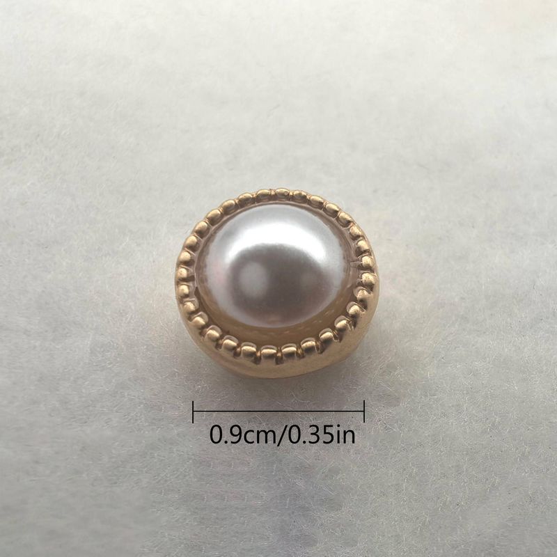 10pcs Small Size Clothing Metal Buttons, High-grade Fog Gold, Pearl Design, Clothing Accessories, Can Be Used For Tops, Shirts, Dresses._voghion.com