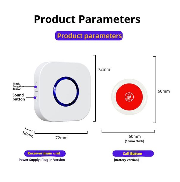 Wireless SOS Emergency Call Button With 433MHz Long Range & 110dB Alarm – Wall-Penetrating Signal For Elderly Safety (EU/US/UK Plug Options)_voghion.com