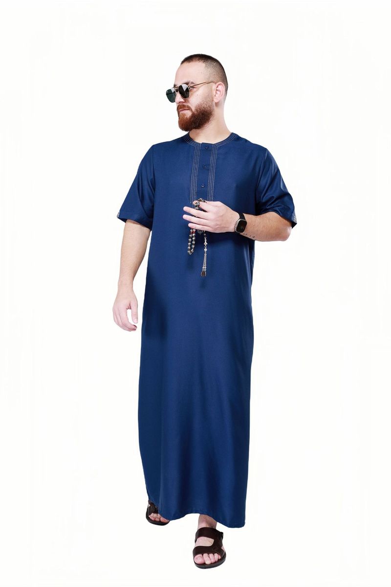 Szata arabska, muzułmańska haftowana odzież w dużych rozmiarach, szata męska_voghion.com