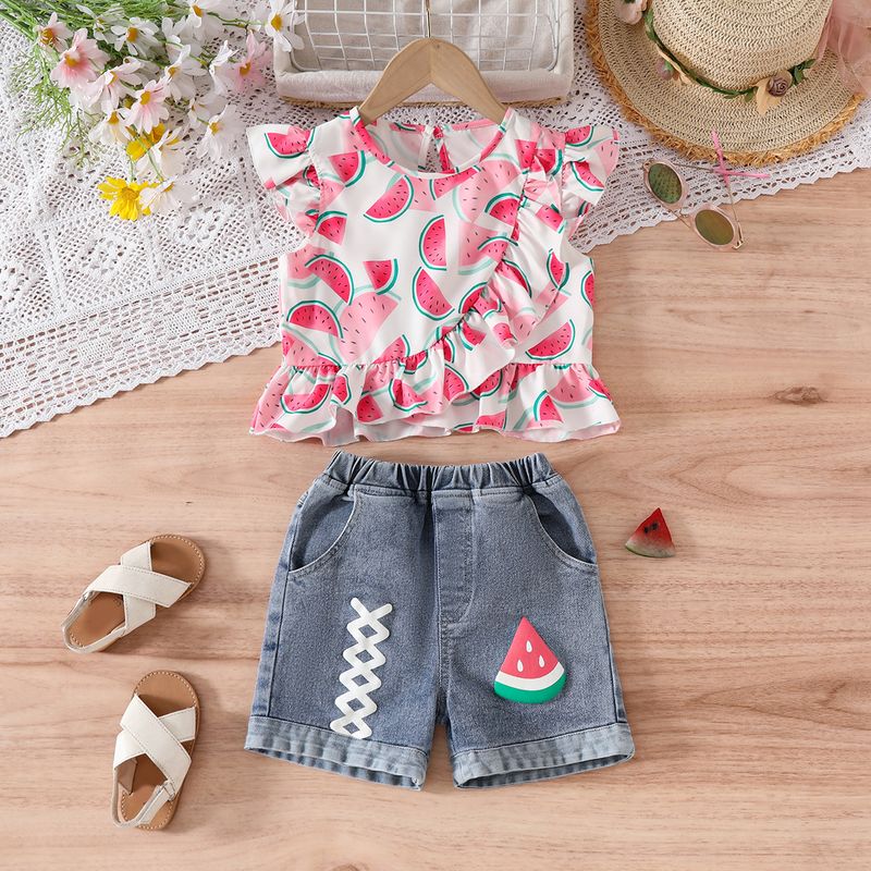 Kinderkleidung Sommer Neue hoch taillierte, lockere Jeans für Mädchen Stilvolle Oberbekleidung_voghion.com