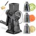 Manual Rotary Vegetable Slicer - Multi-Function Cheese Grater & Food Chopper For Slicing Shredding - Ergonomic Kitchen Gadget With Non-Slip Base_voghion.com