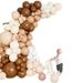 Nude Balloon Garland Set Blush Coffee Brown Chocolate Metallic Gold Double Layer Latex Balloons Party_voghion.com