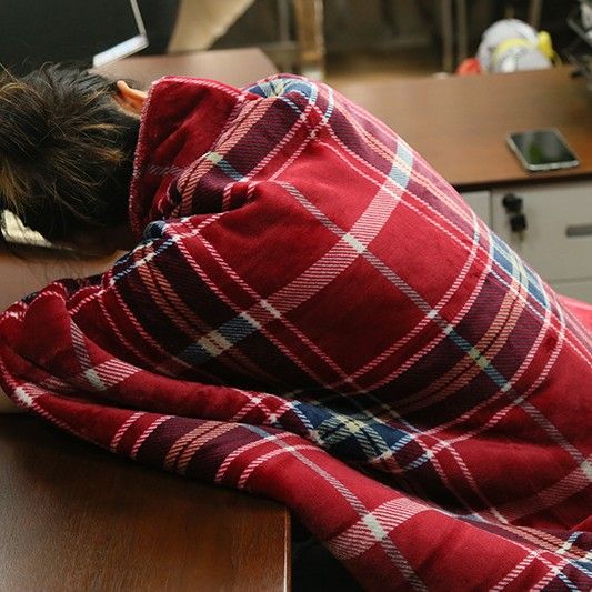 Printed Blanket Soft Flannel Throw For Winter Office Nap Sofa Cozy Knee Blanket With Air Conditioning Protection_voghion.com