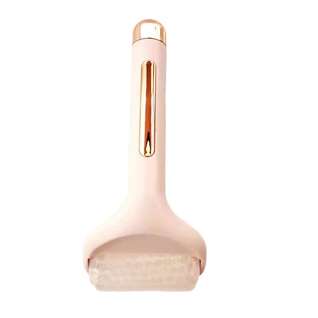 Rolo de gelo rosa, massageador facial para alívio de inchaço, dor e ferimentos leves, produtos de beleza para fechar os poros e clarear a pele_voghion.com