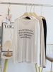 T-shirt ample à manches longues et imprimé fin, style coréen décontracté_voghion.com