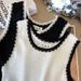 Women's Clothing Contrast Color Sleeveless Vest Camisole Ice Silk Sweater Top_voghion.com