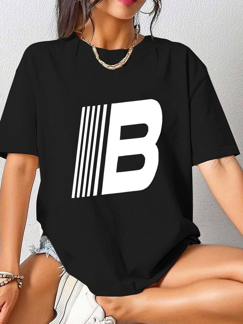 Printed T-shirts, Short-sleeved Round Neck Casual Tops, Spring And Summer Women's Clothing_voghion.com