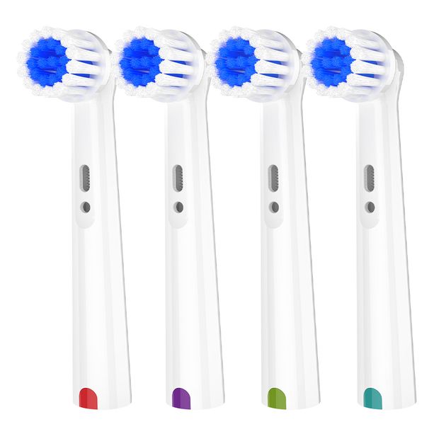 4 Pcs Sensitive Care Toothbrush Heads Compatible With Oral B Electric Toothbrushes, Professional Replacement Brush Head Refills For 1000 1500 500 100_voghion.com