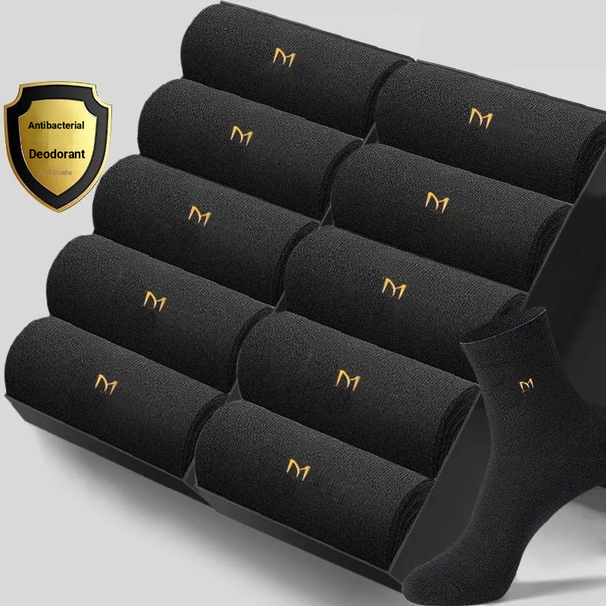 Calzini da uomo in cotone antibatterico a metà gamba, traspiranti, antisudore e antiodore, adatti a tutte le stagioni_voghion.com