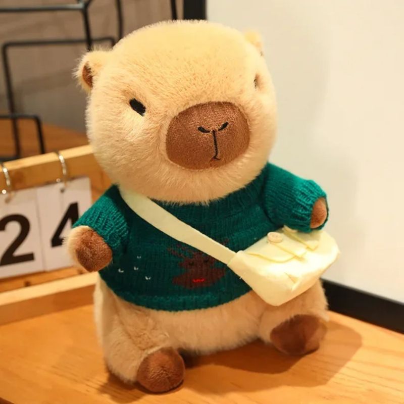 Animales de peluche de capibara, juguetes creativos de dibujos animados, muñecos de peluche kawaii, decoración de habitación, regalos de cumpleaños exquisitos, se puede cambiar de ropa_voghion.com