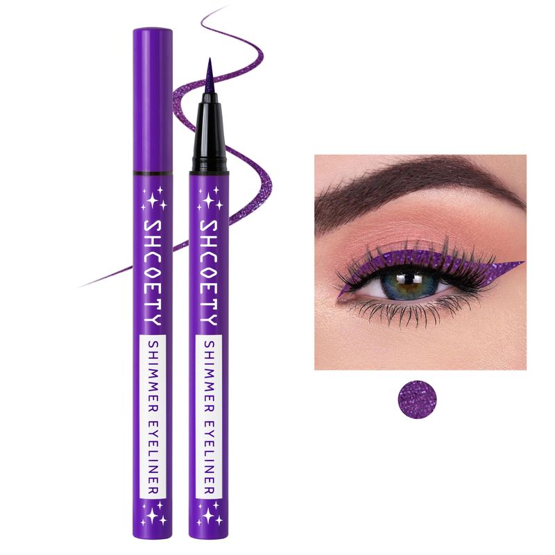 Eyeliner liquide pailleté et scintillant pour le maquillage du visage, waterproof et résistant à la transpiration._voghion.com