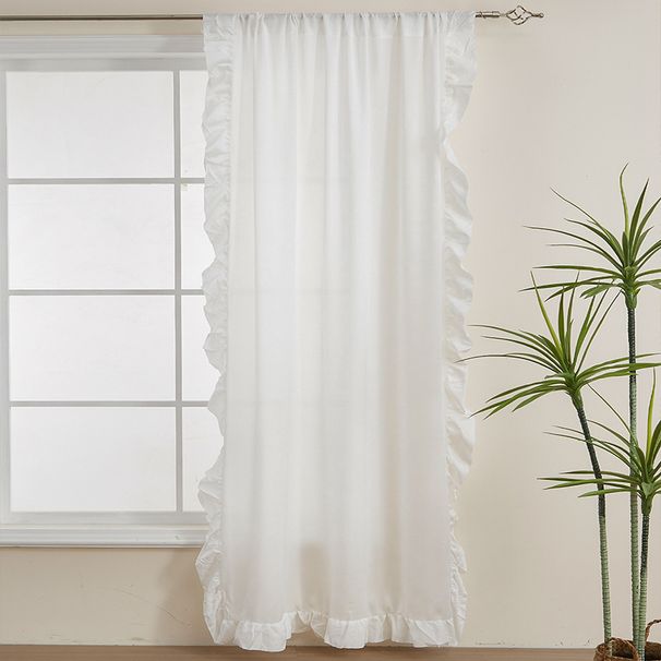 Transparente Voile-Vorhänge im französischen Stil mit gewellten Kanten – elegante Vorhänge mit Stangentaschen für Wohnzimmer, Schlafzimmer und Erkerfenster_voghion.com