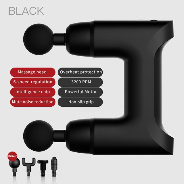 Çift Başlı Masaj Tabancası Elektrikli Fasya Tabancası Derin Doku Boyun Vücut Sırt Kas Masajı Fitness Rahatlama Sağlık Bakımı İçin_voghion.com