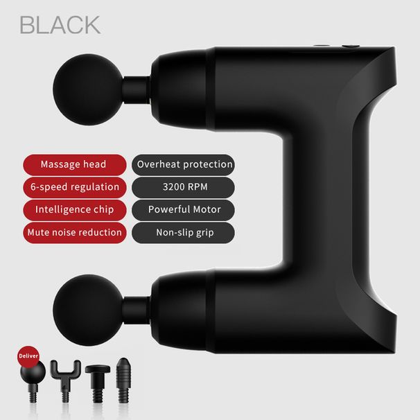 Çift Başlı Masaj Tabancası Elektrikli Fasya Tabancası Derin Doku Boyun Vücut Sırt Kas Masajı Fitness Rahatlama Sağlık Bakımı İçin_voghion.com