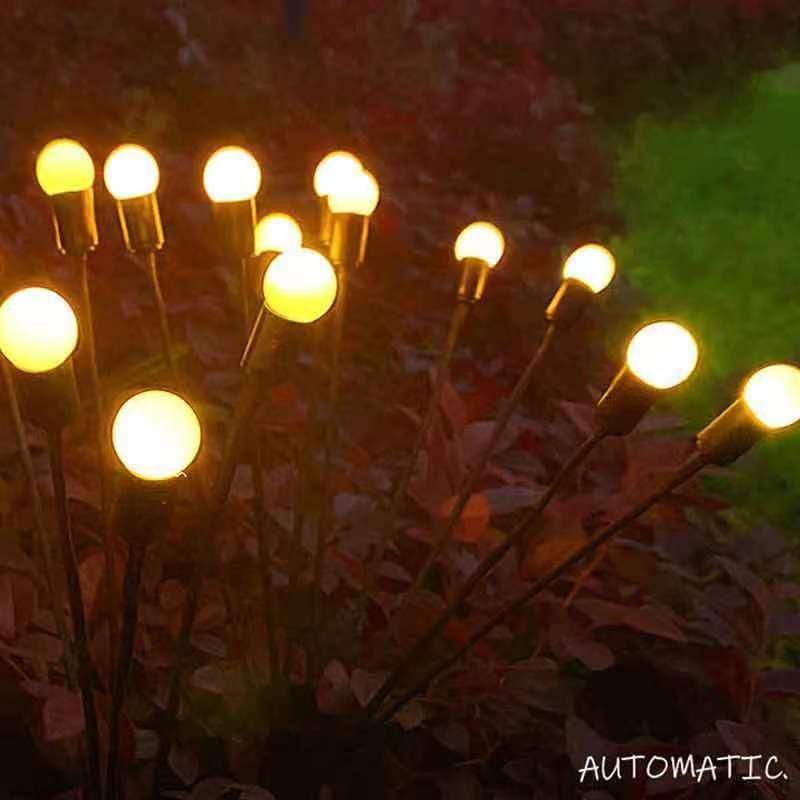 Luci da giardino a LED solari Firefly – Illuminazione decorativa da esterno impermeabile IP55 attivata dal vento per cortile, patio e campeggio (accensione/spegnimento automatici)_voghion.com