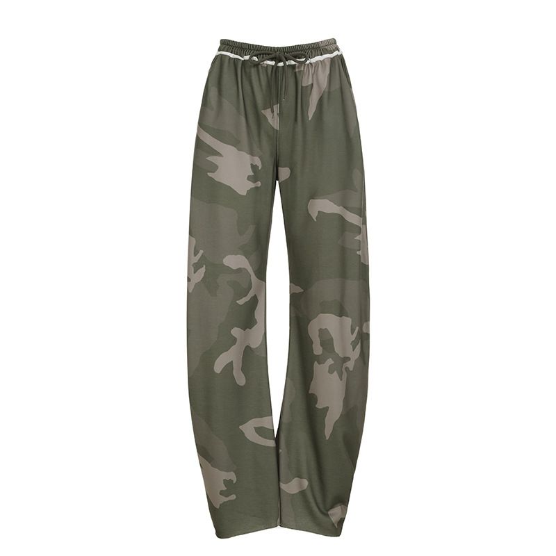 Sweat-shirt à capuche zippé de couleur contrastée camouflage pour femmes + pantalon de survêtement ample grande version décontracté deux pièces_voghion.com