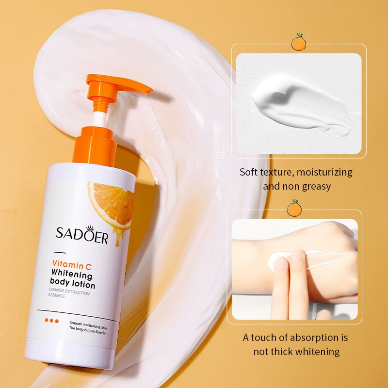 SADOER Vitamin C Whitening Body Lotion250ml Moisturizing, Hydrating, Evening, Delicate, And Beautiful_voghion.com