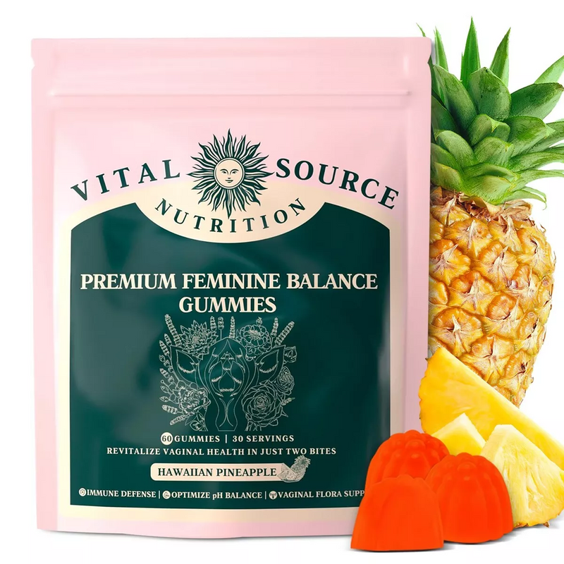 Vital Source Feminine Balance -karkit - Havaijilainen ananas 60 karkkia_voghion.com