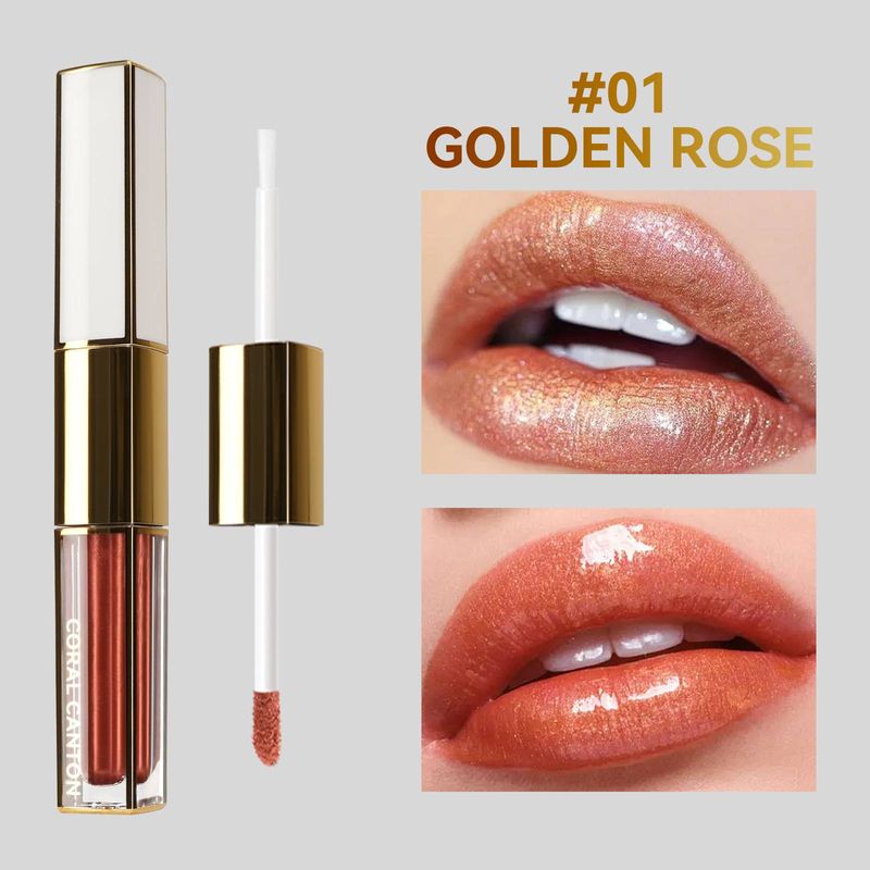 MLSMILE 6-Shade Hydrating Dual-Ended Lip Gloss - Waterproof, Non-Stick Cup & Long-Lasting - 2-in-1 Matte & Shimmer Lip Stain With Lip Coat_voghion.com