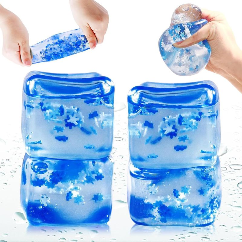 Glaçons, flocons de neige, maltose, pétrissage, 1 ensemble de 4 pièces, jouet de décompression amusant et simulé_voghion.com
