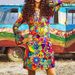 Neu Damen Festliche Vintage Hippie Kleidung Damenkleid mit Kopftuch_voghion.com