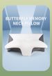 Memory Foam Pillow With Slow Rebound Contoured Pillow Core For Cervical Support Supportive Bullhorn Butterfly-Shaped Pillow_voghion.com