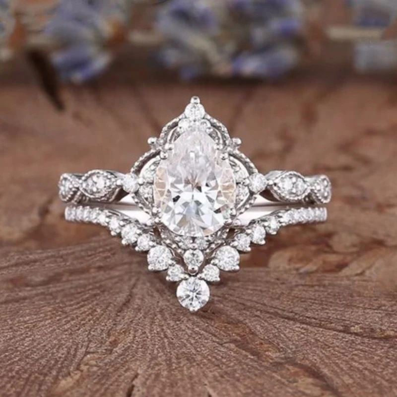 Cao Shi-Paar mit Wassertropfen, Spitzenkronen-Set, Ring-Stil, weiblich_voghion.com