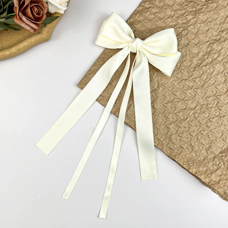 Pinces à cheveux élégantes et simples en forme de bec de canard, nœud de couleur unie à l'arrière de la tête, accessoires pour cheveux pour femmes_voghion.com