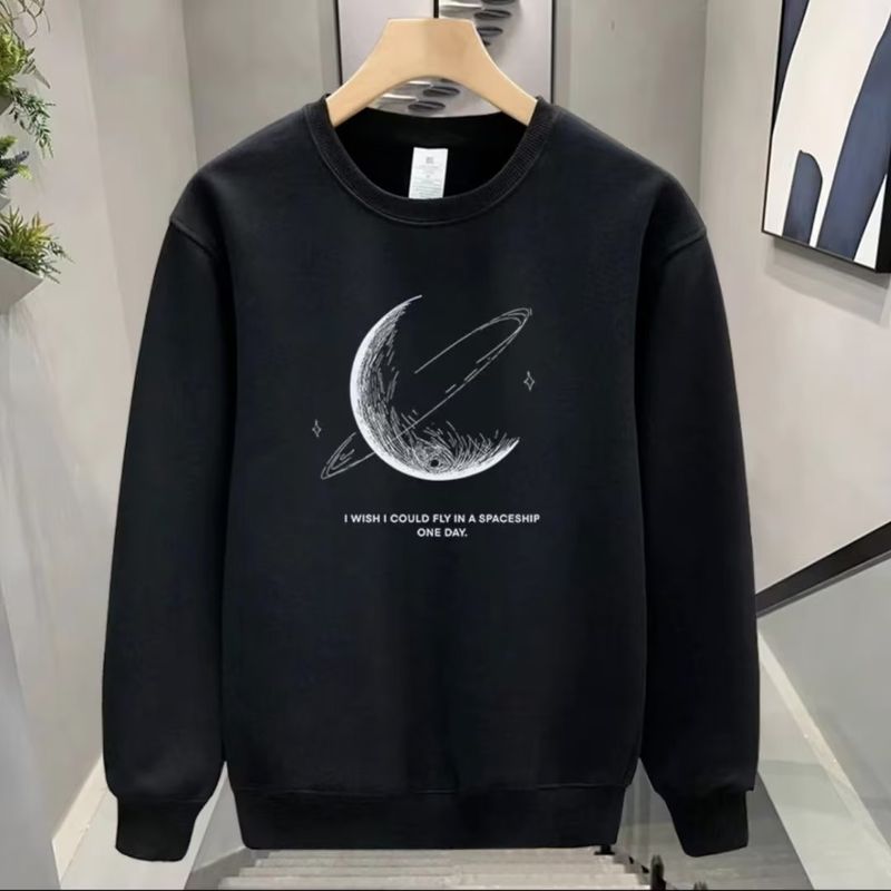 Men's Clothing Crewneck Sweat Men's Loose Design Sense Smiley Print American Style Retro Instagram Style Fashionable Brand Top for Spring and Autumn_voghion.com