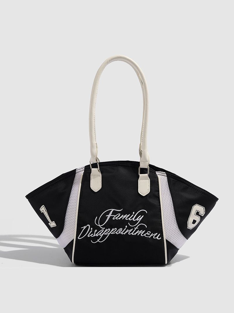 Borsa a tracolla obliqua con ricamo in tessuto di nylon, da donna, di grande capacità, modello Hobo 2025, casual, alla moda_voghion.com