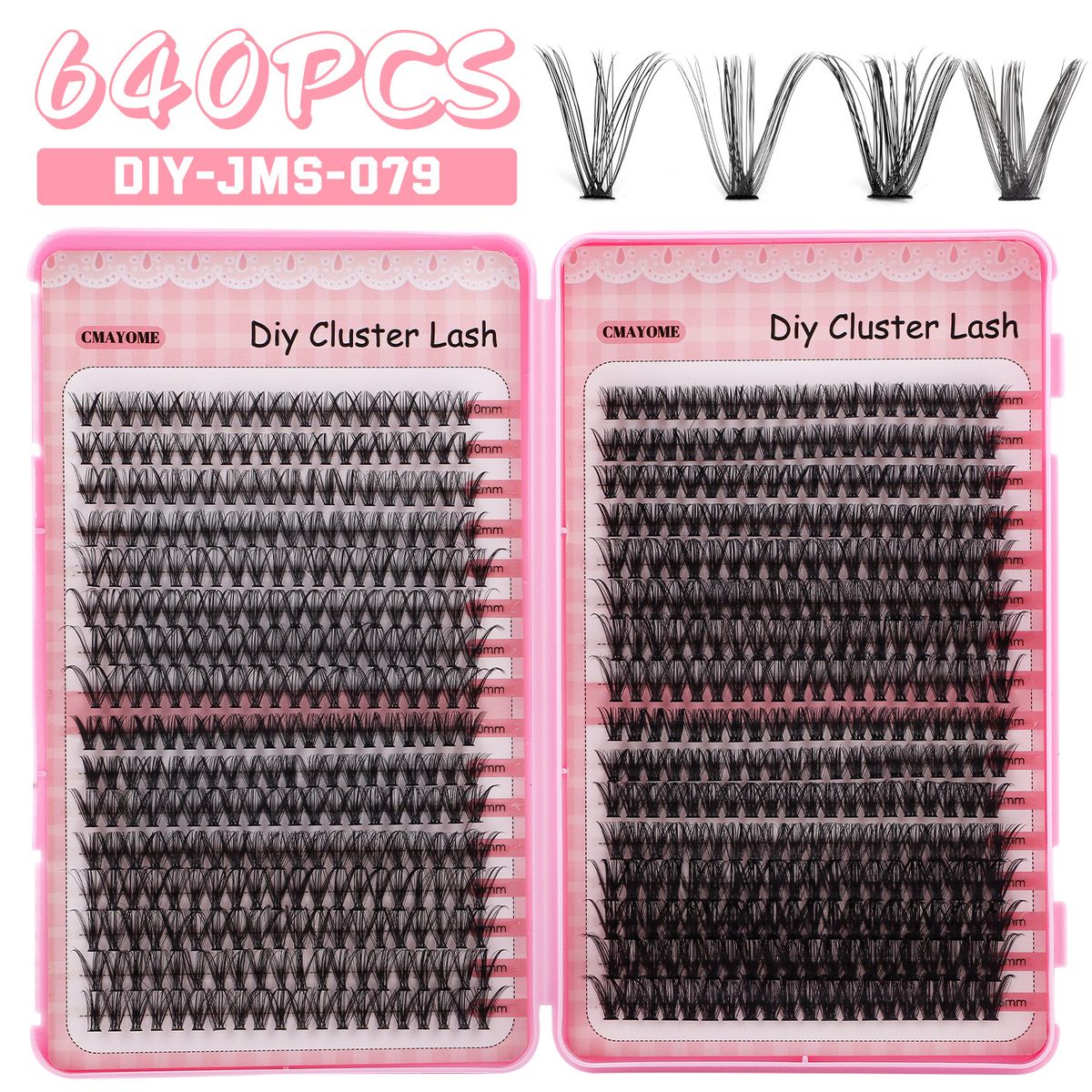 Faux cils à faire soi-même, touffe unique de cheveux, grande capacité 50d 60d, bouclés, épais, mixtes, faux cils_voghion.com