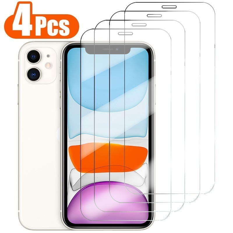 4 db védőüveg iPhone 14 13 12 11 Pro Max 12 Mini 13 Mini képernyővédő fólia, edzett üveg iPhone 6 7 8 Plus XS XR XSMAX SE2020 készülékhez_voghion.com