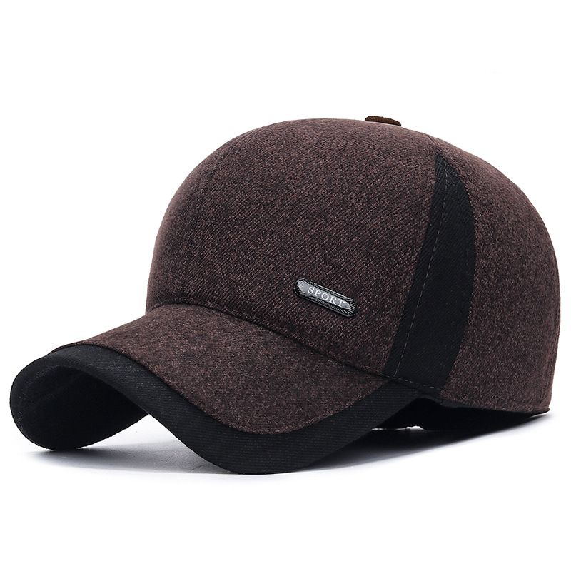 Vintermode Minimalistisk Nytt hörselskydd bomullsmössa herr kallsäker och varm basebollhatt förtjockad hatt_voghion.com