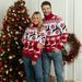 Women's couple Christmas sweater crew-neck moose jacquard turtleneck long-sleeved sweater_voghion.com