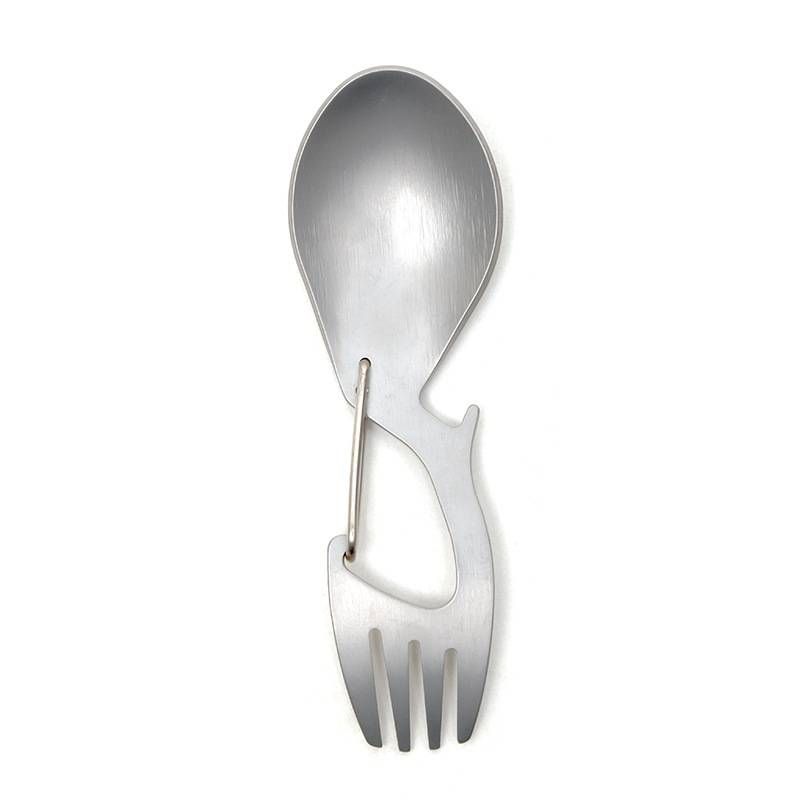 Vaisselle de camping en plein air Cuillère en titane Fourchette en titane Cuillère-fourchette multifonctionnelle en titane pur Cuillère-fourchette en titane avec décapsuleur Cuillère-fourchette en acier inoxydable_voghion.com
