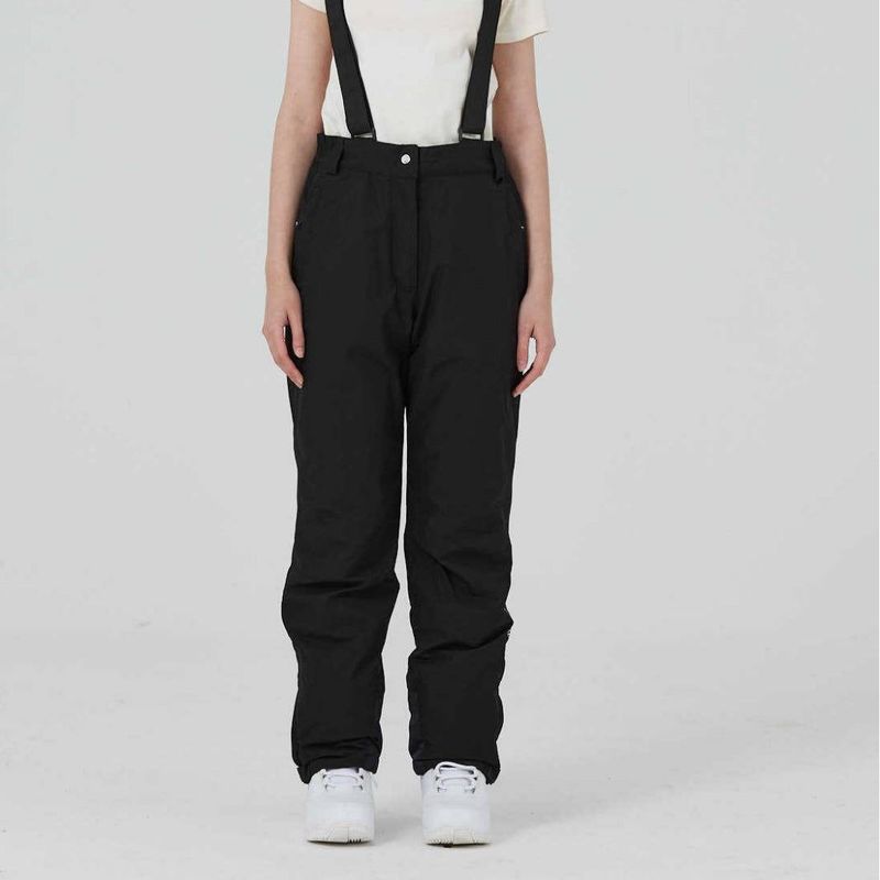Ski pants elastic fabric veneer double board loose fat windproof waterproof warm_voghion.com