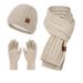 Hat scarf gloves knitted three piece set Cross border new thick warm knitted men and women suit_voghion.com