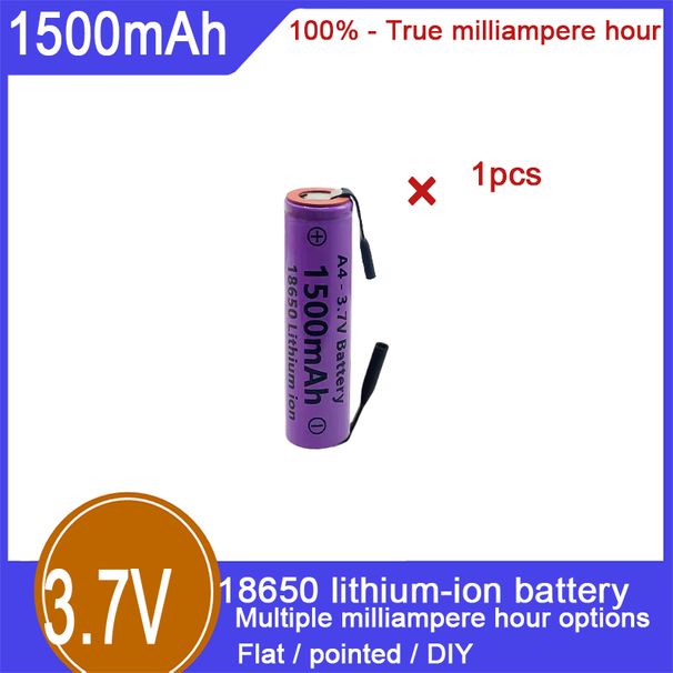 18650 liitiumioonaku, 3,7 V, 1500 mAh, 100% mahutavusega, sobib elektrimänguasjade, elektrooniliste sigarettide, taskulampide ja muude valdkondade jaoks_voghion.com