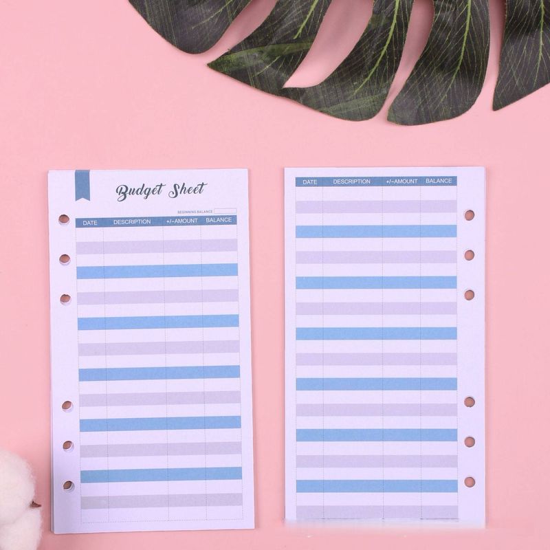 A6 6-Hole Budget Envelopes With Cards - Premium Cash Envelopes For Gifting & Organization (12 Sheets, Blue, 172x95mm)​_voghion.com