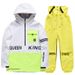 Snow & Rainwear Unisex Ski Hoodie & Pants Set – Waterproof Windproof Snowboarding Outfit With Color Blocking_voghion.com