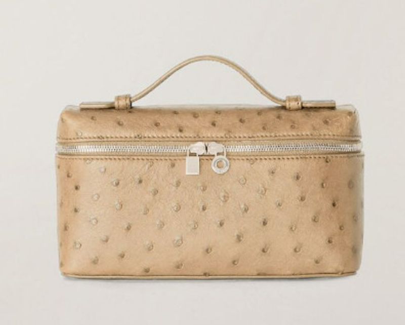 Borsa porta pranzo LP da donna in vera pelle con motivo struzzo 2024 nuova versatile e semplice monospalla_voghion.com