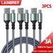 3-Pack Type C Charge Nylon Braided 18W USB C Charging Cable Phone Charger Wire Cord For Books Samsung Huawei Xiaomi_voghion.com