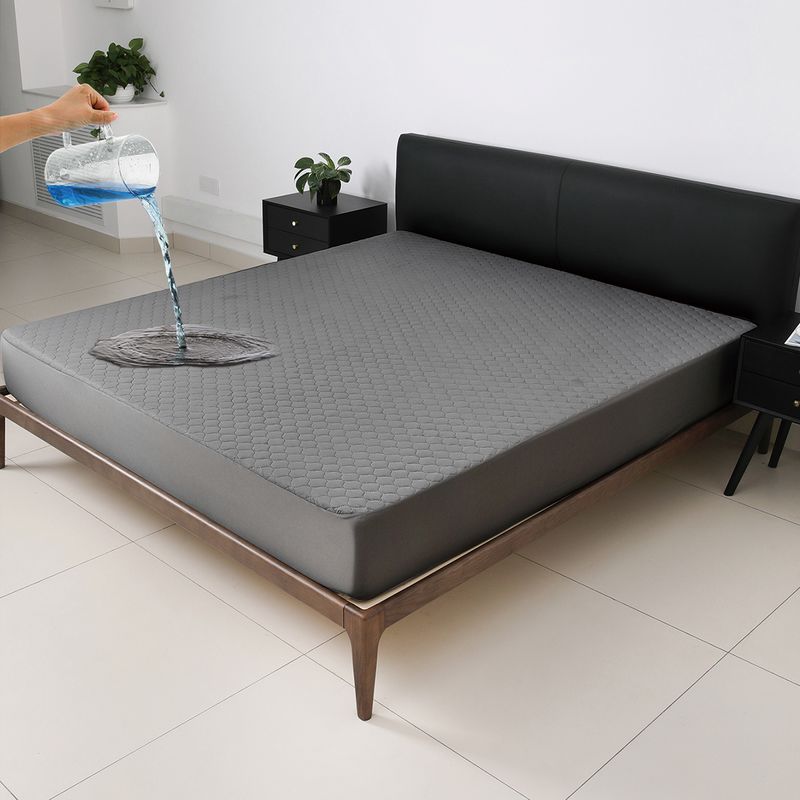 Solid color embossed 100% waterproof, anti sensitive, anti mite, noise free, breathable mattress cover_voghion.com