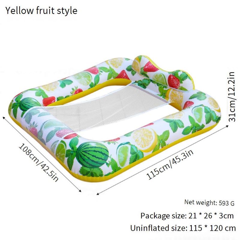 Rede aquática inflável resistente - Cama flutuante de malha espessada com suporte de corcova e superfície antiderrapante para piscina, lago e praia_voghion.com