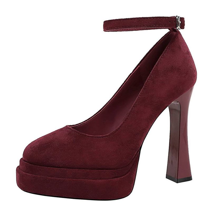 Sapatos femininos plataforma – salto grosso de 9 cm (3 cores)_voghion.com