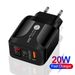 Caricatore 5V adattatore AC DC PD 20W per iPhone Samsung Xiaomi Type-c Display a LED Fonte di alimentazione USB da viaggio_voghion.com