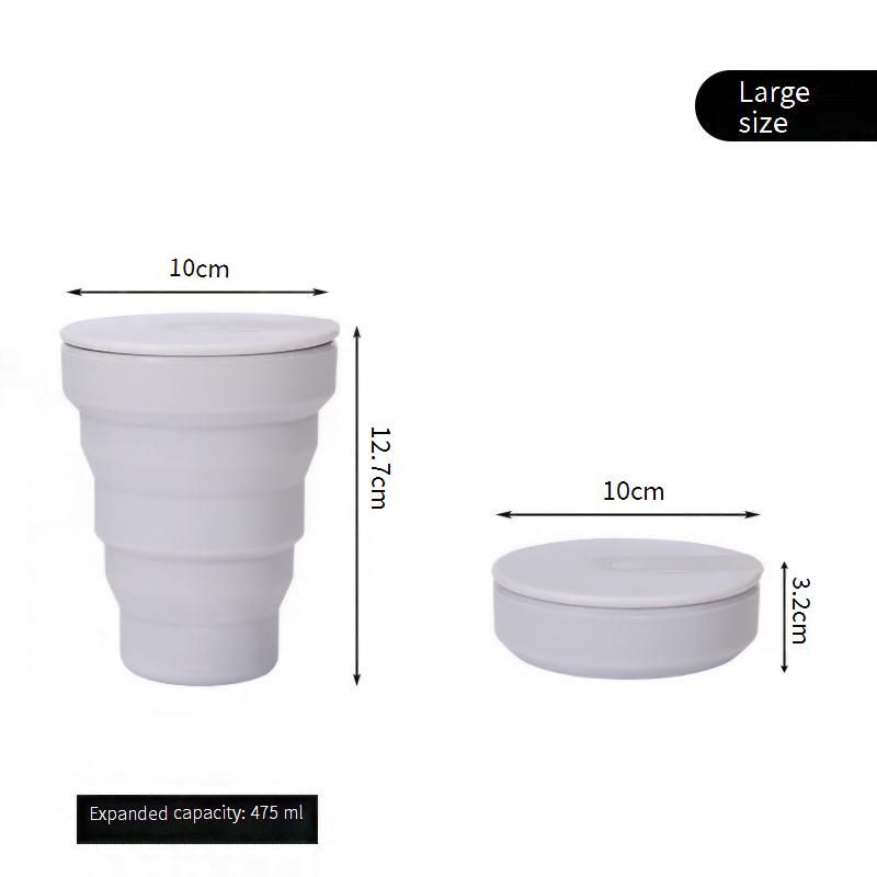 ​​16OZ Collapsible Silicone Coffee Cup With Lid - Reusable, Portable Travel Mug For Camping, Hiking & Office (Leak-Proof & Foldable)​​_voghion.com