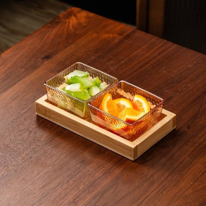 Premium Acrylic 6-Compartment Serving Tray - Party Snack & Candy Display Platter For Ktv & Catering (Sturdy Non-Slip & Dishwasher Safe)​​_voghion.com