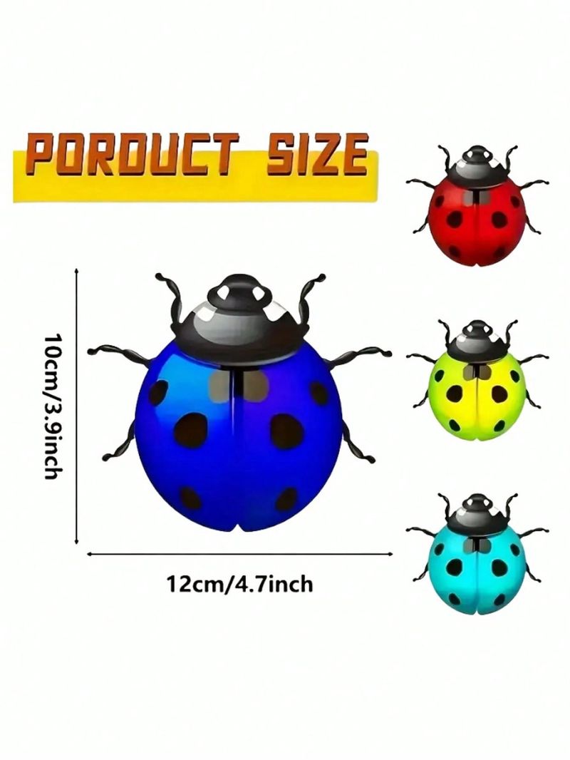 4pcs Metal Beetle Wall Art Decoration, Suitable For Gardens, Courtyards, Outdoor Walls, Terraces, Fence Decoration, Gifts For Family And Friends_voghion.com